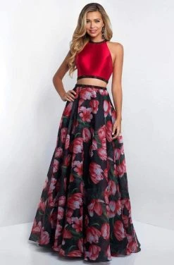 Blush By Alexia Designs Formal Gowns Blush - 11534 Halter Mikado And Floral Organza A-line Gown