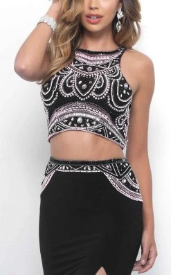 Blush By Alexia Designs Blush - Bedazzled Two-Piece Jewel Neck Sheath Dress 11200