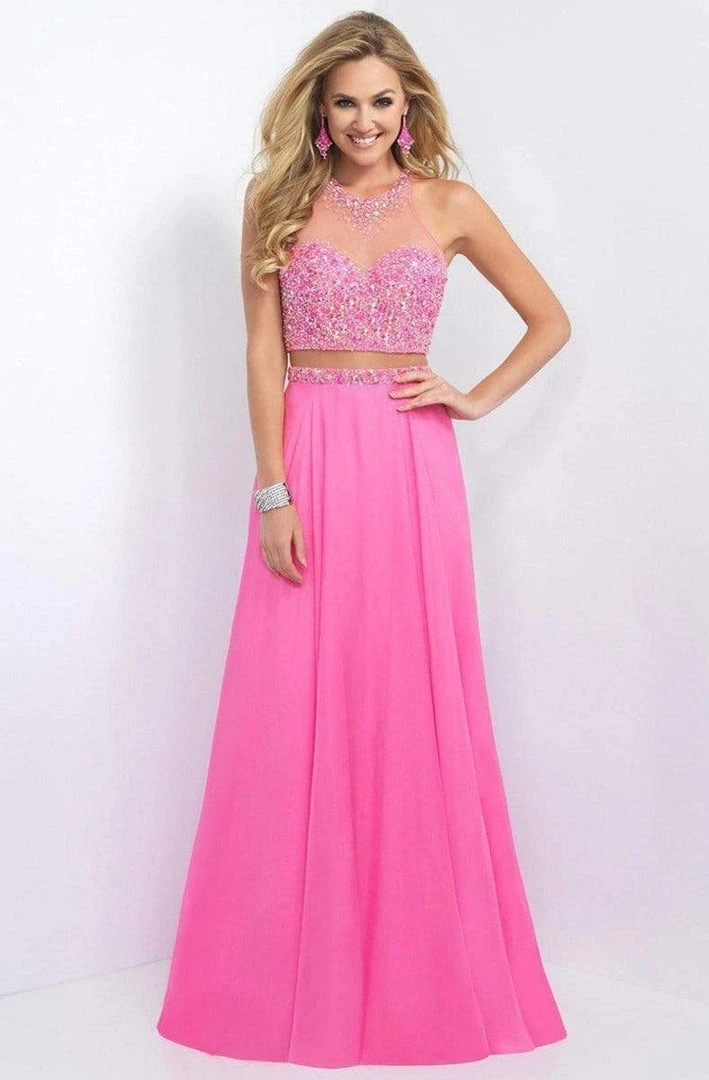 Blush By Alexia Designs Blush - Bejeweled Illusion Halter Neck Chiffon A-line Gown 11062 Formal Gowns 4 Blush By Alexia Designs Blush - Bejeweled Illusion Halter Neck Chiffon A-line Gown 11062 Formal Gowns
