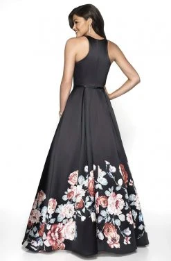 Blush By Alexia Designs - 11136Z Floral Print Mikado Ballgown