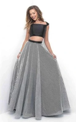 Blush By Alexia Designs - 11336 Straight-Across Two-Piece Mikado Gown