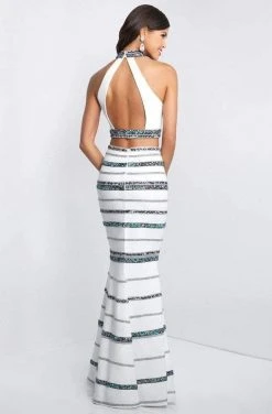 Blush By Alexia Designs - 11530 Two Piece High Halter Keyhole Gown