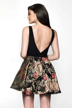 Cocktail Dresses Blush By Alexia Designs - 11601 Jersey Scoop Brocade A-line Dress