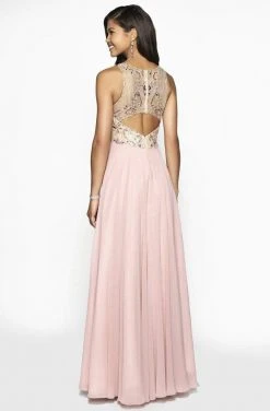 Blush By Alexia Designs - 11715 Beaded Jewel Neck Chiffon A-line Dress Formal Gowns