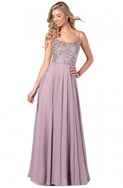 Blush By Alexia Designs - 11920 Jewel Beaded Top Flowy Chiffon Gown