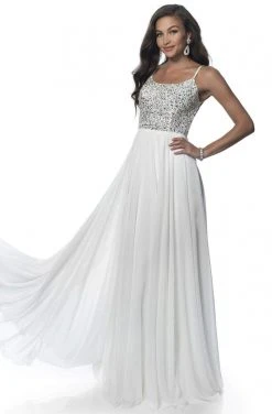 Blush By Alexia Designs - 11920 Jewel Beaded Top Flowy Chiffon Gown