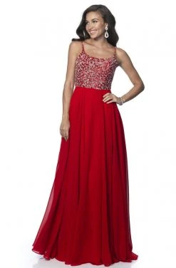 Blush By Alexia Designs - 11920 Jewel Beaded Top Flowy Chiffon Gown