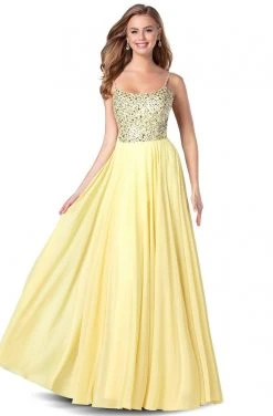 Blush By Alexia Designs - 11920 Jewel Beaded Top Flowy Chiffon Gown