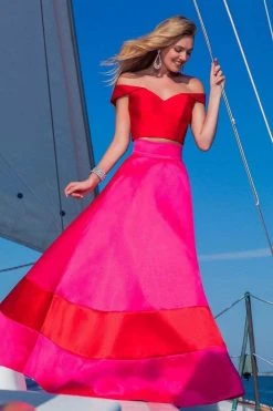 Formal Gowns Blush By Alexia Designs - 5623 Two Piece Off Shoulder Ballgown
