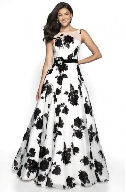 Blush By Alexia Designs - 5722 Illusion Bateau Floral Dress