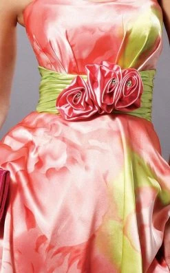 Blush By Alexia Designs - 9128 Floral Semi-Sweetheart Cocktail Dress