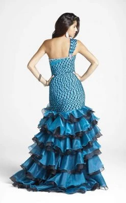 Blush By Alexia Designs - 9266 Asymmetrical Ruffled Tiered Gown Formal Gowns