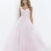 Blush By Alexia Designs - 9986 V Neck Cap Sleeve Long Dress Formal Gowns