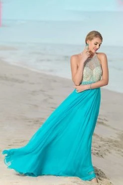 Blush By Alexia Designs - Beaded Halter Neck Chiffon Gown 11052 Formal Gowns 9 Blush By Alexia Designs - Beaded Halter Neck Chiffon Gown 11052 Formal Gowns