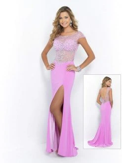 Formal Gowns Blush By Alexia Designs - Beaded Illusion Fitted Evening Dress X229
