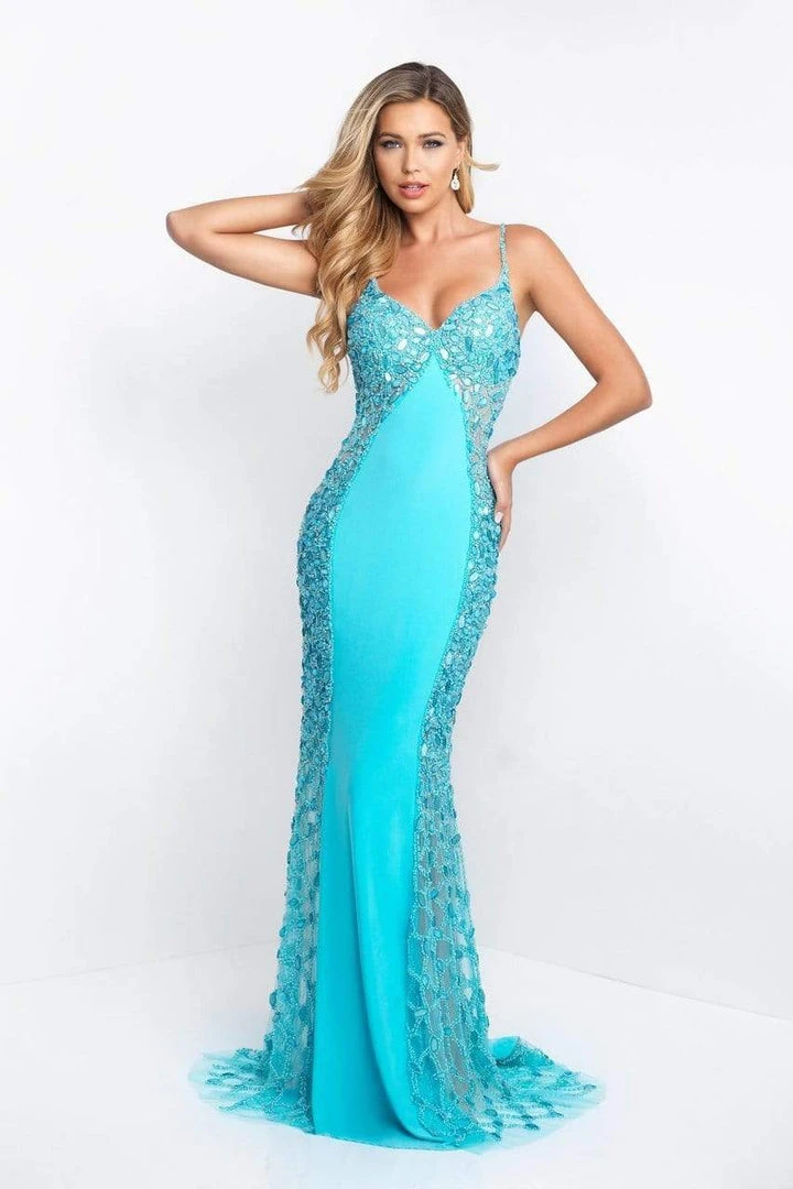 Blush By Alexia Designs - C1003 Beaded V-neck Sheath Dress 5 Blush By Alexia Designs - C1003 Beaded V-neck Sheath Dress