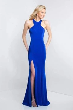 Blush By Alexia Designs - C1029 High Halter Ruffle Paneled Sheath Gown Formal Gowns