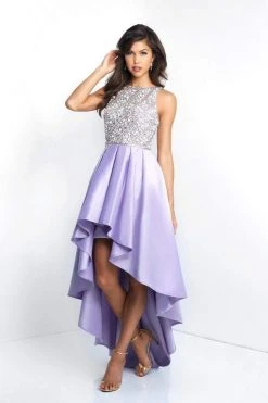 Formal Gowns Blush By Alexia Designs - C1037 Beaded Bateau Neck High Low Dress