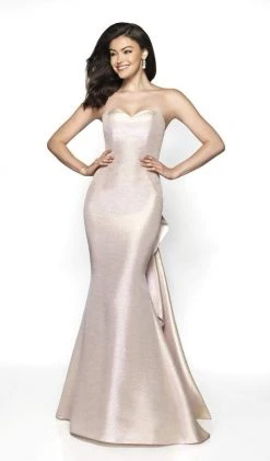 Formal Gowns Blush By Alexia Designs - C2003 Metallic Strapless Paneled Gown