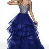 Formal Gowns Blush By Alexia Designs - C2007 Beaded V-neck Ruffled Tulle Ballgown