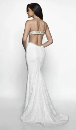 Blush By Alexia Designs - C2037 Embellished Lace Halter Mermaid Dress