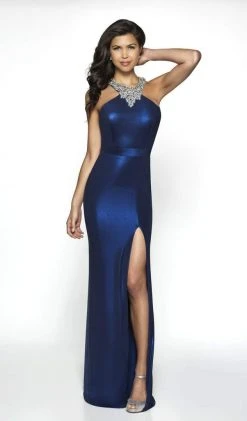 Blush By Alexia Designs - C2047 Beaded High Halter Dress Formal Gowns