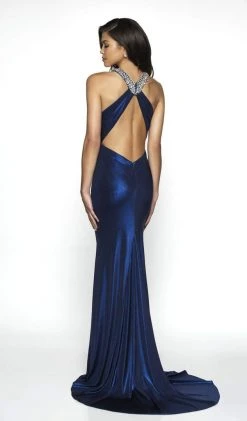 Blush By Alexia Designs - C2047 Beaded High Halter Dress Formal Gowns