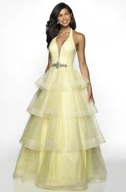 Blush By Alexia Designs - C2107 Plunging Halter Ruffled Gown Formal Gowns 7 Blush By Alexia Designs - C2107 Plunging Halter Ruffled Gown Formal Gowns