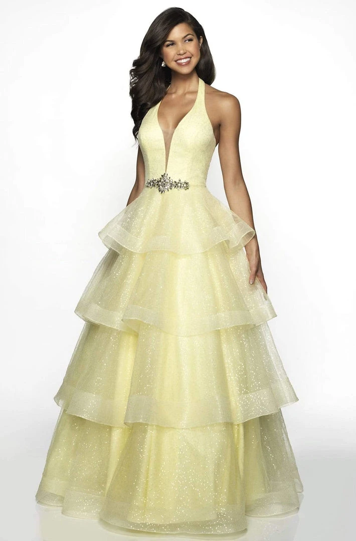 Blush By Alexia Designs - C2107 Plunging Halter Ruffled Gown Formal Gowns 5 Blush By Alexia Designs - C2107 Plunging Halter Ruffled Gown Formal Gowns