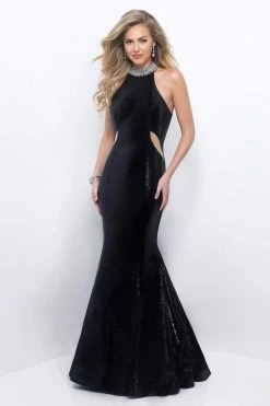 Blush By Alexia Designs - Sequined High Neck Mermaid Gown 11289