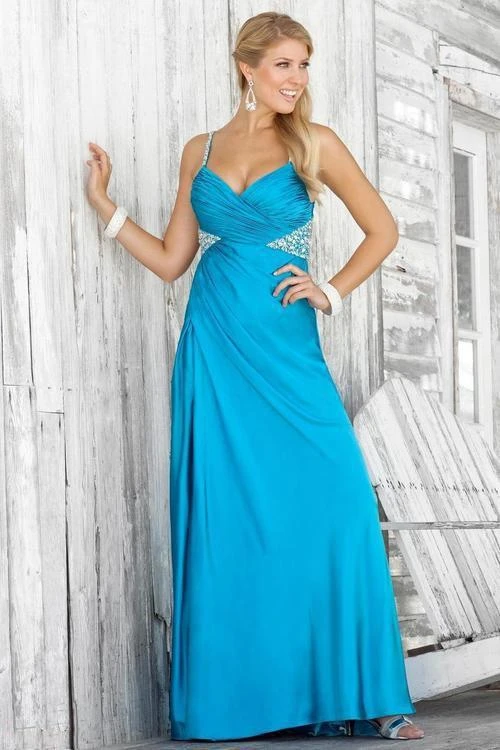 Blush By Alexia Designs - Sleeveless Pleated Long Gown With Slit 9326 4 Blush By Alexia Designs - Sleeveless Pleated Long Gown With Slit 9326