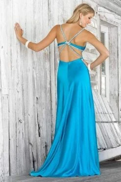 Blush By Alexia Designs - Sleeveless Pleated Long Gown With Slit 9326 8 Blush By Alexia Designs - Sleeveless Pleated Long Gown With Slit 9326