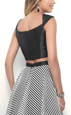 Blush By Alexia Designs - Straight-Across Two-Piece Mikado Gown 11336