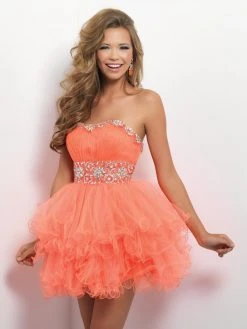 Blush By Alexia Designs - Sweetheart Ruffled Tulle Cocktail Dress 9664