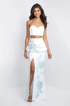 Blush By Alexia Designs Blush - C1017 Two Piece Peplum Gown With Beaded Floral Detail