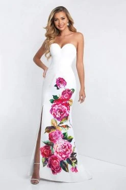 Blush By Alexia Designs Formal Gowns Blush - C1038 Floral Printed Strapless Sweetheart Dress