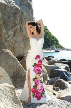 Blush By Alexia Designs Formal Gowns Blush - C1038 Floral Printed Strapless Sweetheart Dress