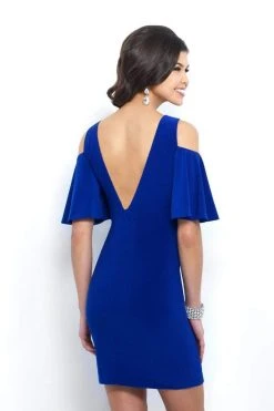 Blush By Alexia Designs Blush - Draped Sleeves Jersey Fitted Cocktail Dress C416 Cocktail Dresses