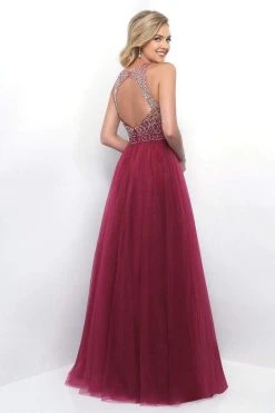 Blush By Alexia Designs Formal Gowns Blush - Embellished Jewel Neck Tulle A-Line Dress 11258