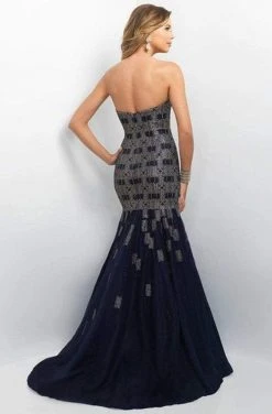 Blush By Alexia Designs Blush - Embellished Sweetheart Satin Mermaid Dress 11130