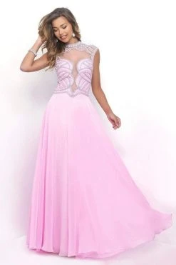 Blush By Alexia Designs Blush - Flowing High Plunging Chiffon A-Line Gown 11348 Formal Gowns