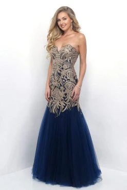 Blush By Alexia Designs Formal Gowns Blush - Gilded Scalloped Sweetheart Trumpet Gown 7107