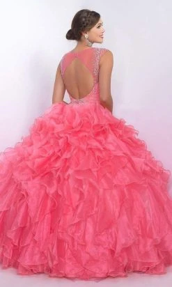 Blush By Alexia Designs Blush - Q160 Illusion Jewel Neck With Open Back Ballgown Formal Gowns