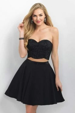 Blush By Alexia Designs Blush - Sequined Sweetheart Chiffon A-Line Dress 11158 Cocktail Dresses