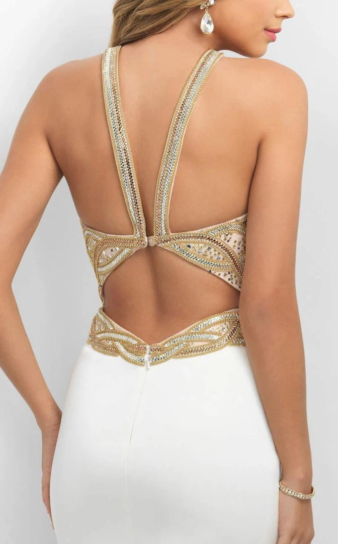 Blush By Alexia Designs Blush - Sleeveless Beaded Halter Sheath Cocktail Dress C361 Cocktail Dresses 6 Blush By Alexia Designs Blush - Sleeveless Beaded Halter Sheath Cocktail Dress C361 Cocktail Dresses