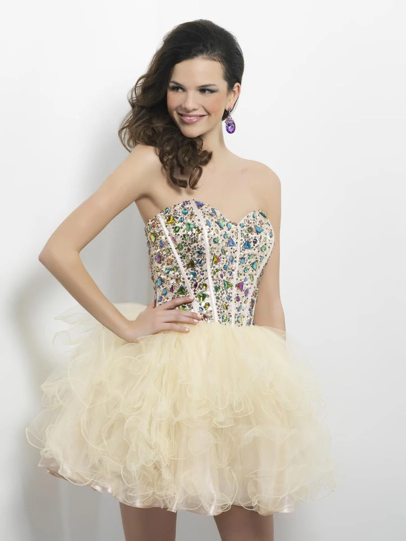 Blush By Alexia Designs Blush - Strapless Multi-Color Ruffled Cocktail Dress 9653 Cocktail Dresses 3 Blush By Alexia Designs Blush - Strapless Multi-Color Ruffled Cocktail Dress 9653 Cocktail Dresses