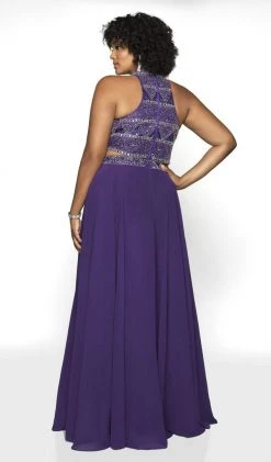 Blush By Alexia Designs Formal Gowns Blush Too By Alexia - 11794W Geo-Beaded Two-Piece Chiffon Gown