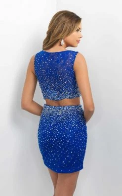 Blush By Alexia Designs Blush - Two Piece Beaded Lace Bateau Short Dress C350