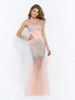 Blush By Alexia Designs Formal Gowns Blush - X233 Crystal Embellished One Shoulder Evening Dress