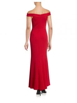 Cachet - 57824 Off Shoulder Jersey Long Dress